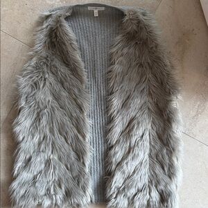 Stylish Gray Faux Fur Vest